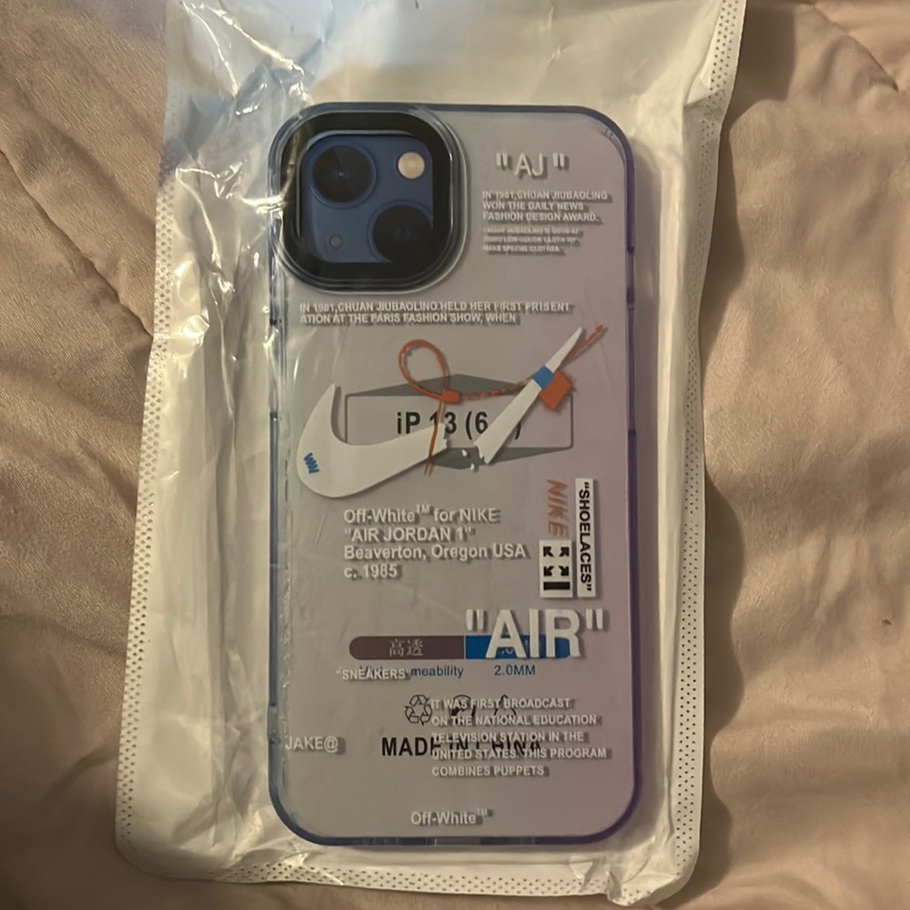 iPhone 13 off-white blue and purple ombré phone case